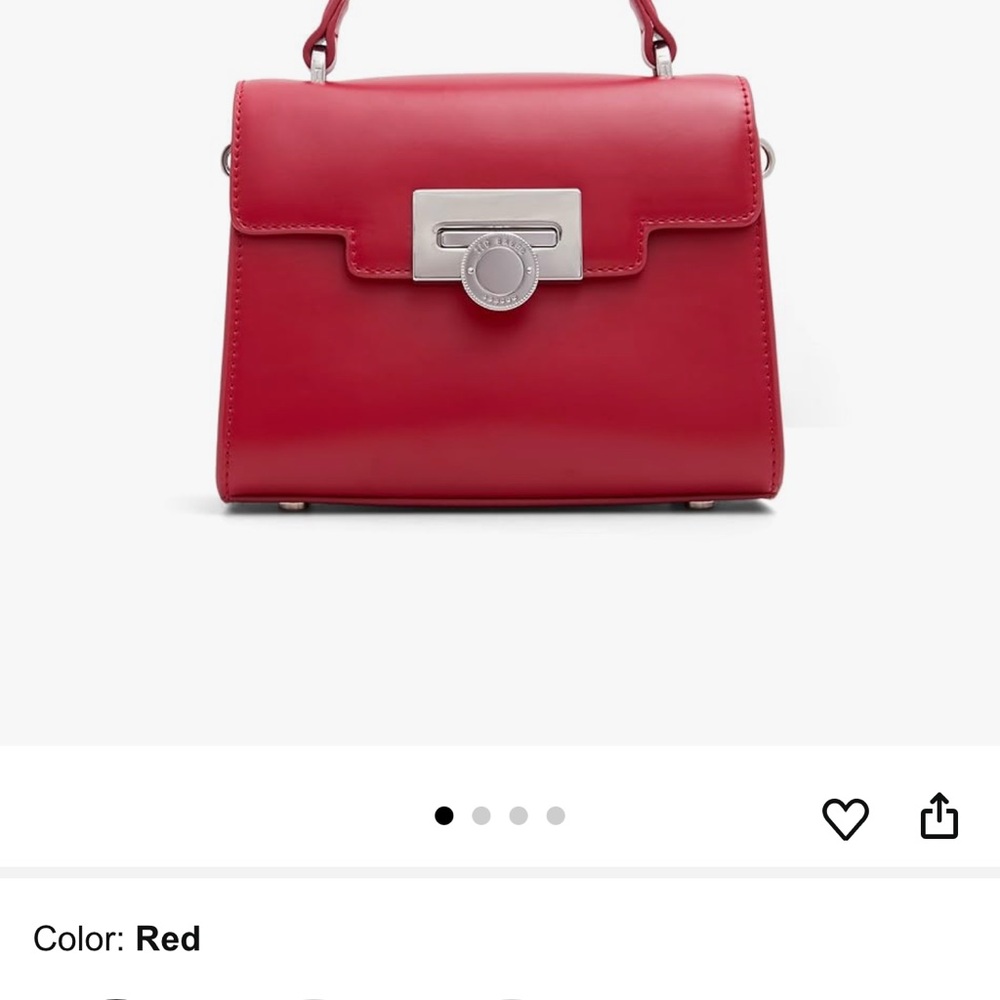 Ted Baker Red Satchel with Silver Hardware